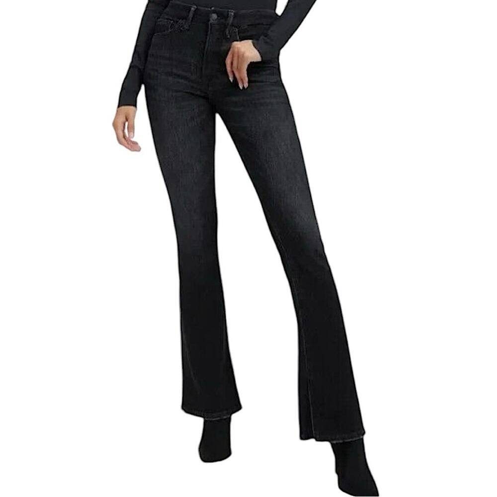 NWT Good American Good Classic Black Split Hem Bootcut Jeans Size 22 Retail $145